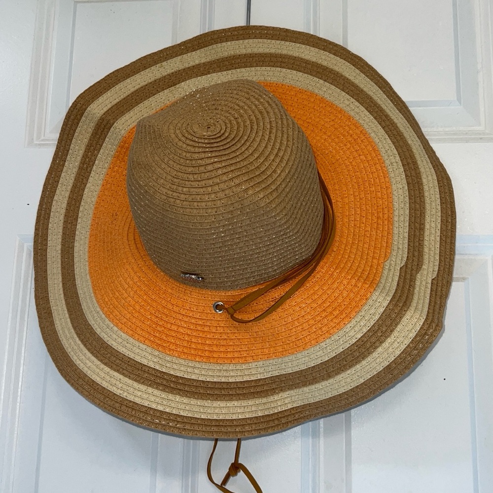 Striped Brown and Orange Sun Hat